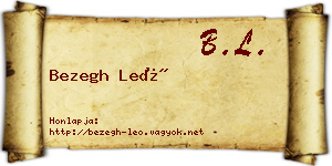 Bezegh Leó névjegykártya